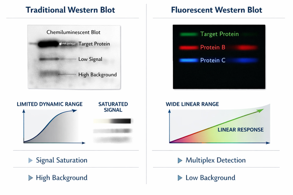 Conventional vs fluorescent western blot