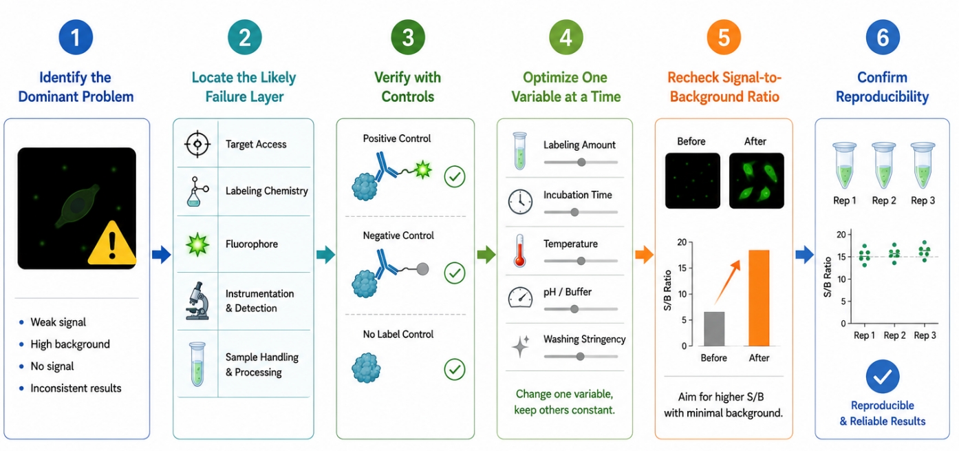 fluorescent labeling troubleshooting workflow