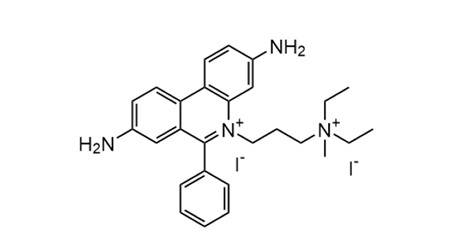 Propidium iodide chemical structure diagram.