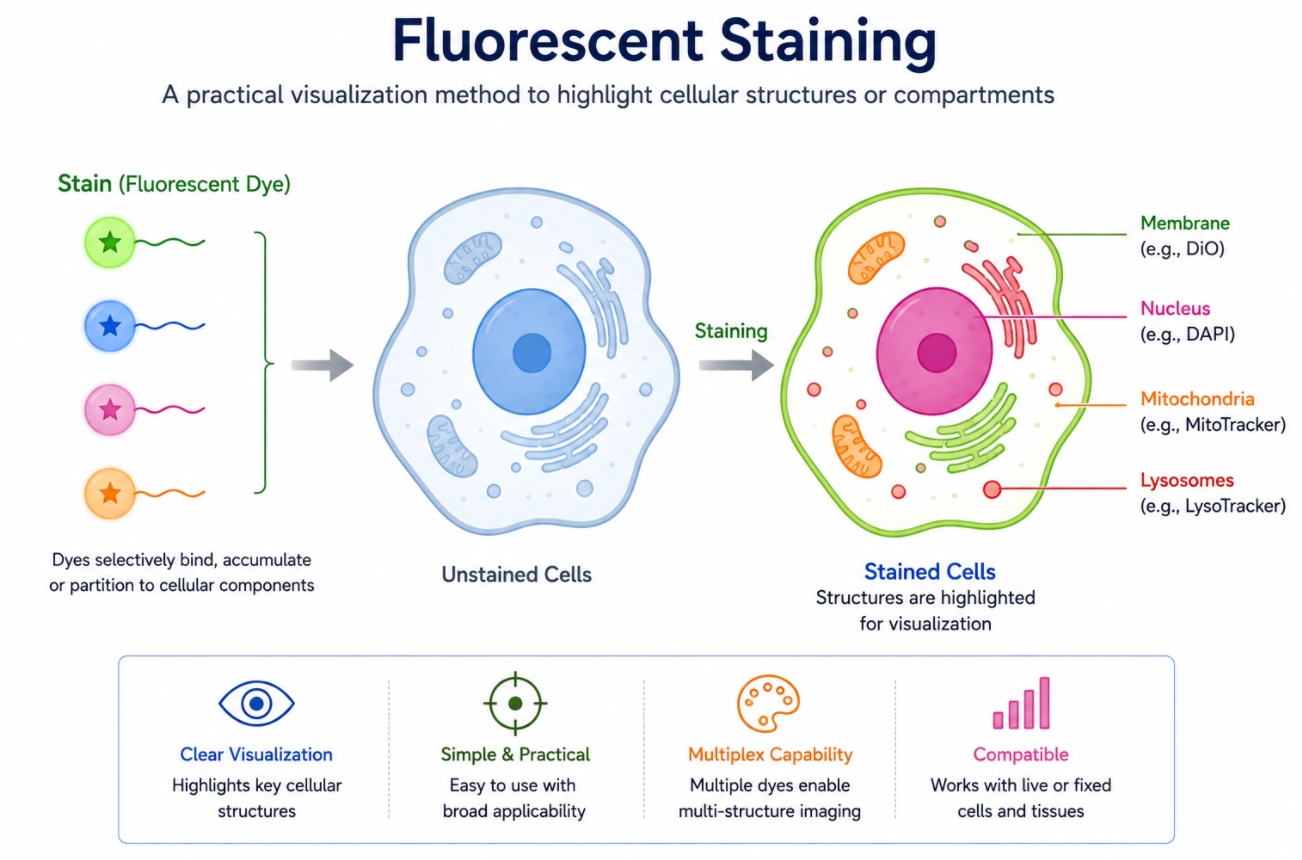 fluorescent staining concept
