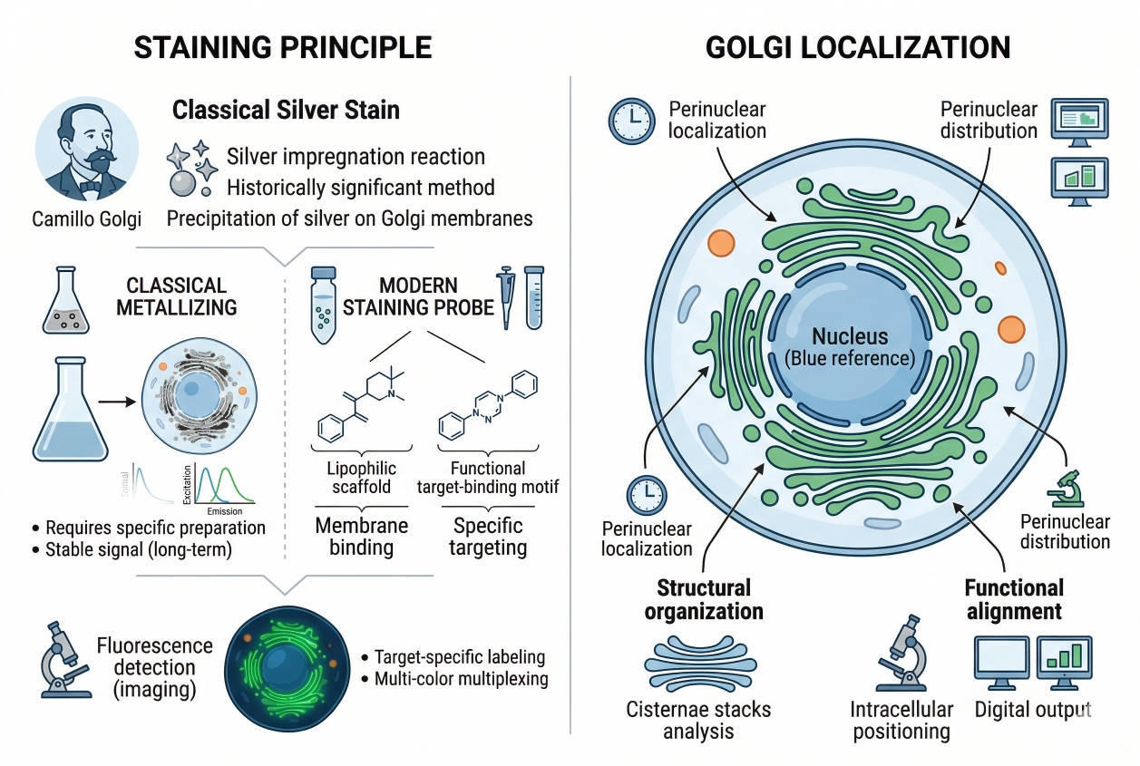 Golgi fluorescent staining overview