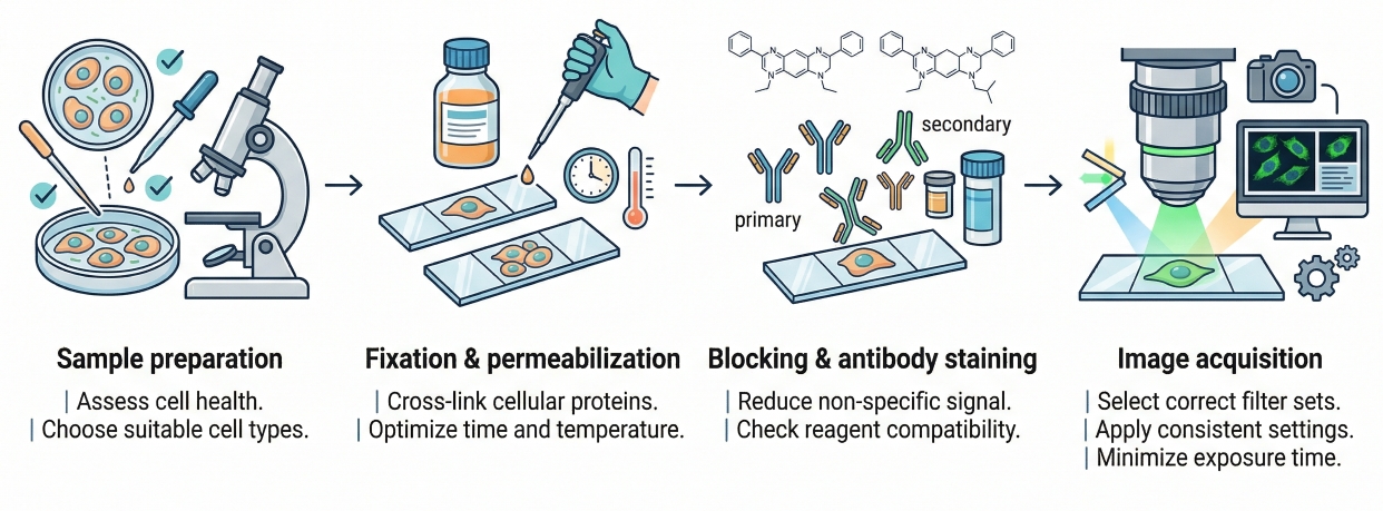 overview of a practical fluorescent cell staining protocol from sample preparation to image acquisition