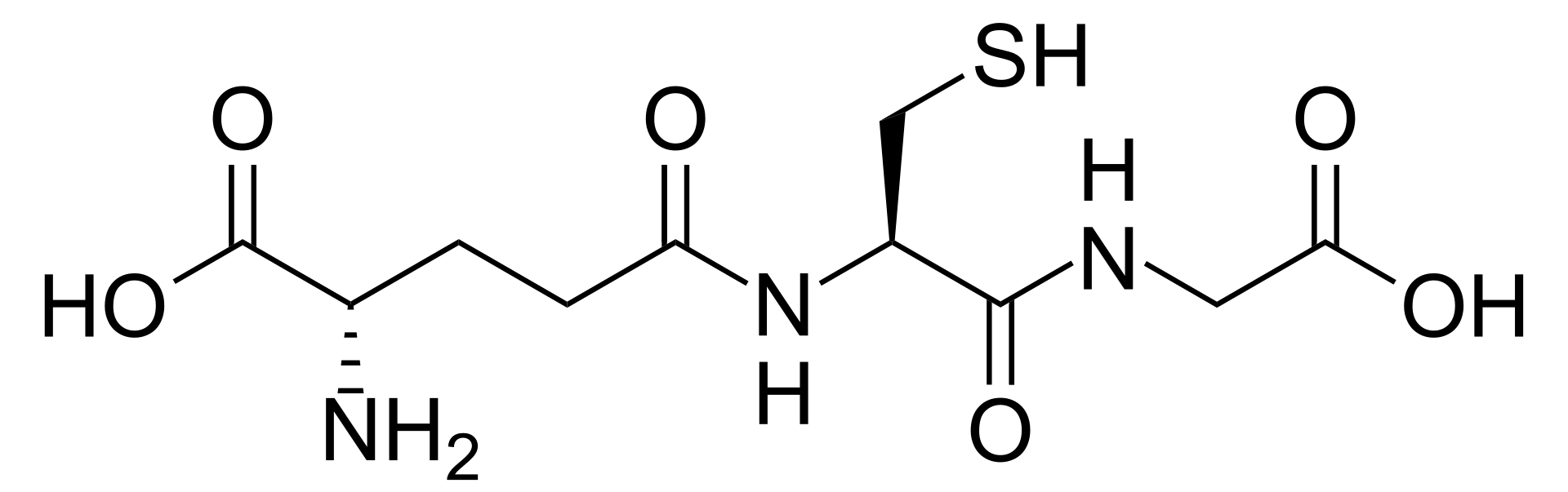 Chemical structure of Glutathione.