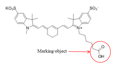 The structural formula of Sulfo-Cyanine7